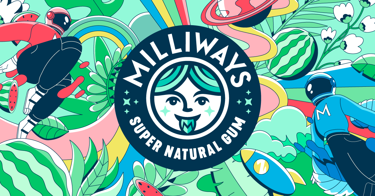 Milliways plastic-free chewing gum range